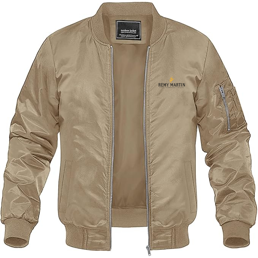Men's Rémy Martin Logo Lightweight Bomber Jacket Windbreaker Softshell Varsity Jacket Coat