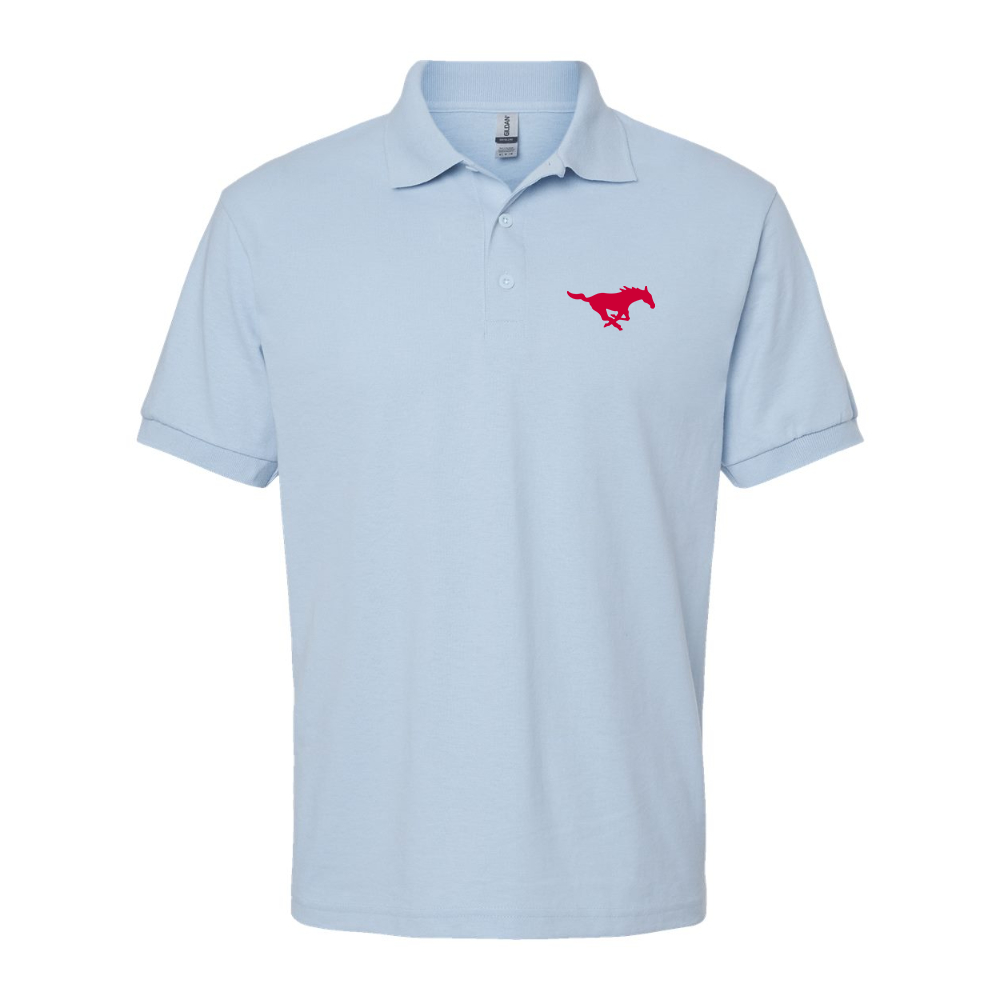 Men's SMU Mustangs Logo Gildan Dry Blend Jersey Polo