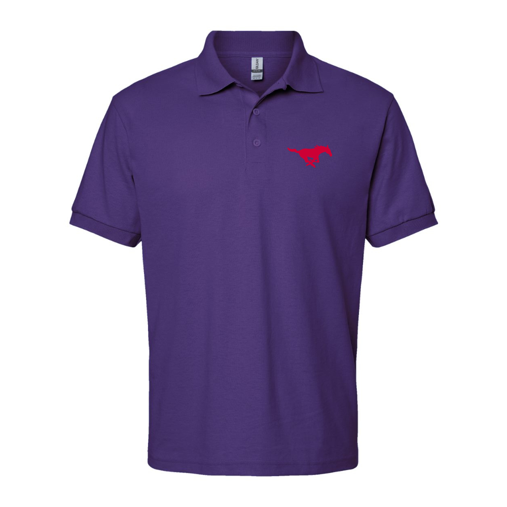 Men's SMU Mustangs Logo Gildan Dry Blend Jersey Polo