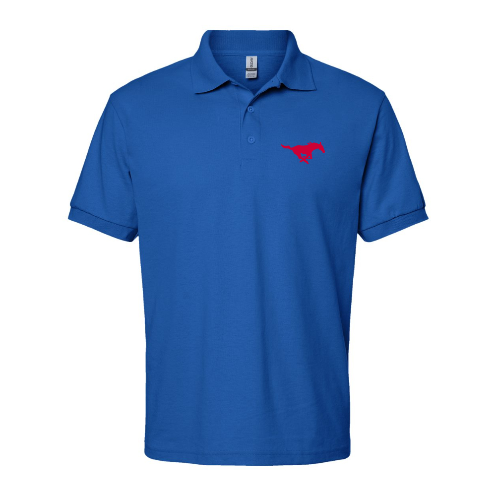 Men's SMU Mustangs Logo Gildan Dry Blend Jersey Polo