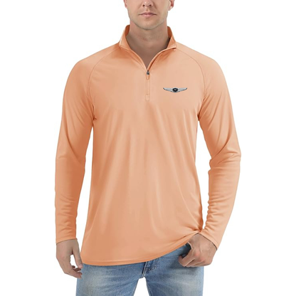Men's Genesis Car Lightweight Quarter-Zip Athletic Shirt Long Sleeve Polyester Wear