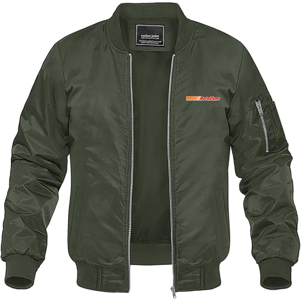 Men's AutoZone Logo Lightweight Bomber Jacket Windbreaker Softshell Varsity Jacket Coat