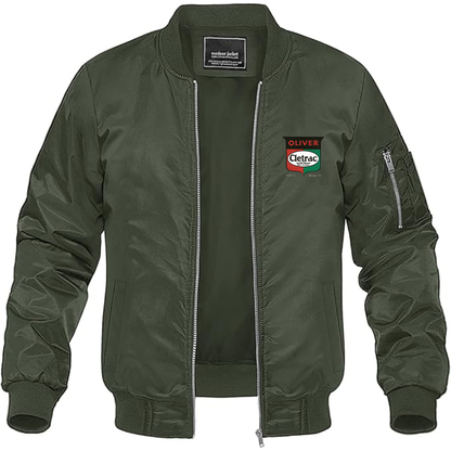 Men's Cletrac Logo Lightweight Bomber Jacket Windbreaker Softshell Varsity Jacket Coat