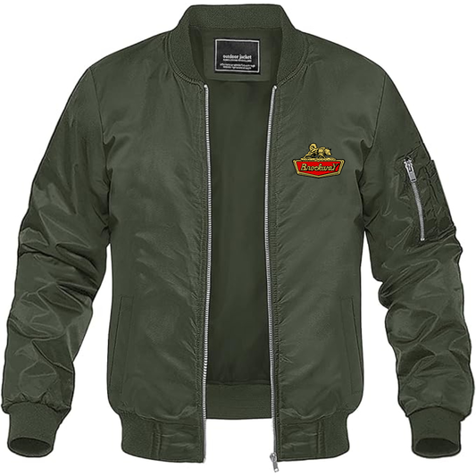 Men's Brockway Logo Lightweight Bomber Jacket Windbreaker Softshell Varsity Jacket Coat
