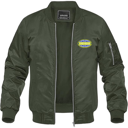 Men's Chiribiri Logo Lightweight Bomber Jacket Windbreaker Softshell Varsity Jacket Coat