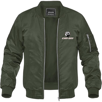 Men's Can-Am Logo Lightweight Bomber Jacket Windbreaker Softshell Varsity Jacket Coat