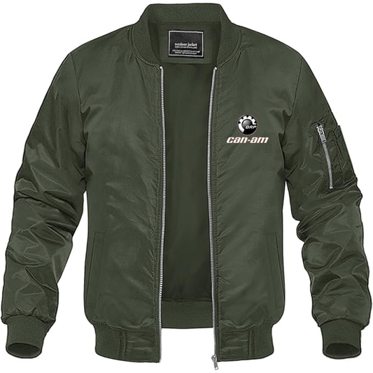 Men's Can-Am Logo Lightweight Bomber Jacket Windbreaker Softshell Varsity Jacket Coat