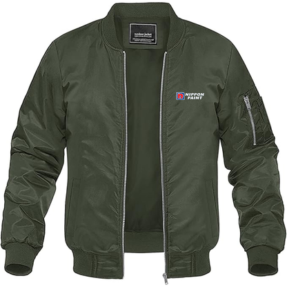 Men's Nippon Paint Logo Lightweight Bomber Jacket Windbreaker Softshell Varsity Jacket Coat