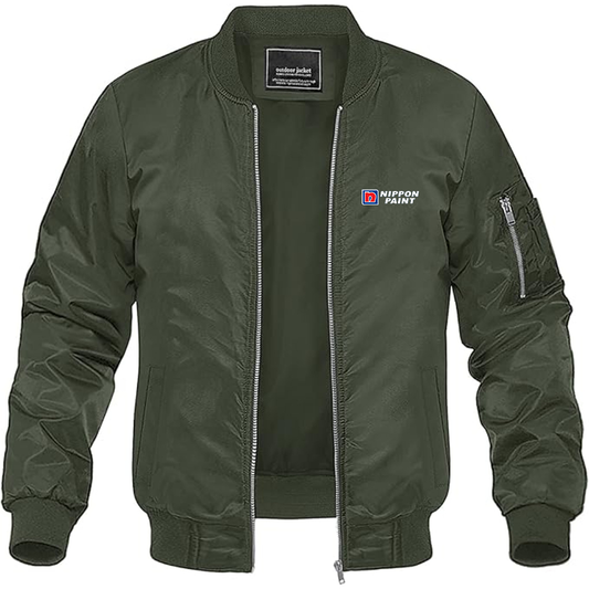 Men's Nippon Paint Logo Lightweight Bomber Jacket Windbreaker Softshell Varsity Jacket Coat