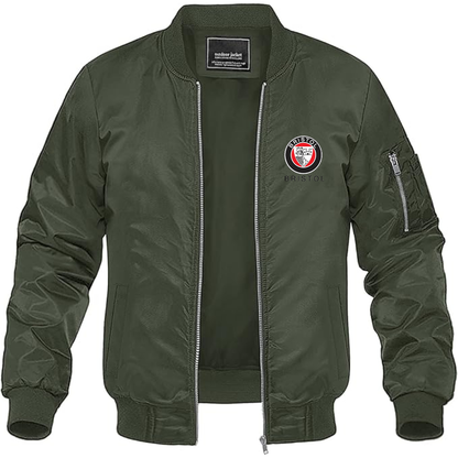 Men's Bristol Logo Lightweight Bomber Jacket Windbreaker Softshell Varsity Jacket Coat