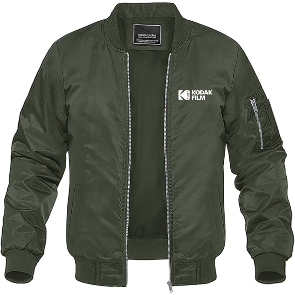 Men's Kodak Motion Picture Film Logo Lightweight Bomber Jacket Windbreaker Softshell Varsity Jacket Coat