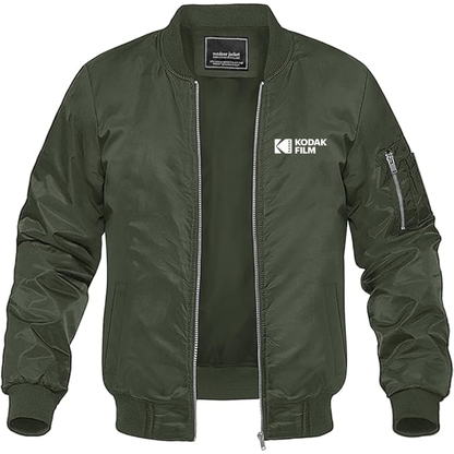 Men's Kodak Motion Picture Film Logo Lightweight Bomber Jacket Windbreaker Softshell Varsity Jacket Coat