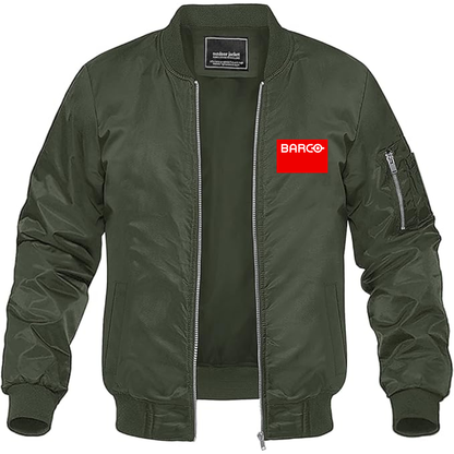 Men's Barco Logo Lightweight Bomber Jacket Windbreaker Softshell Varsity Jacket Coat