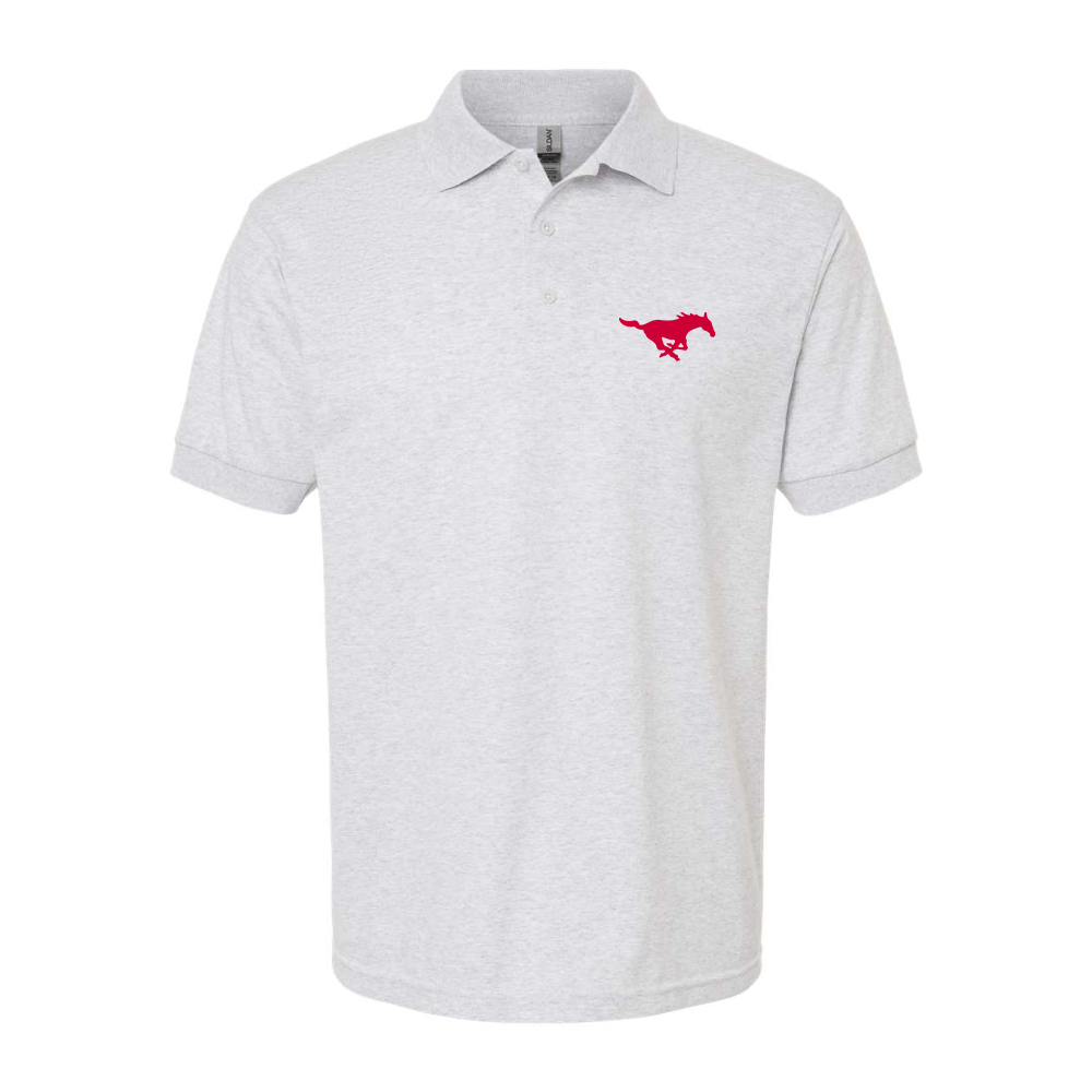 Men's SMU Mustangs Logo Gildan Dry Blend Jersey Polo