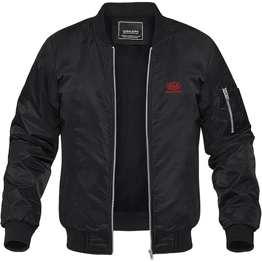 Men's Asia Motors  Logo Lightweight Bomber Jacket Windbreaker Softshell Varsity Jacket Coat