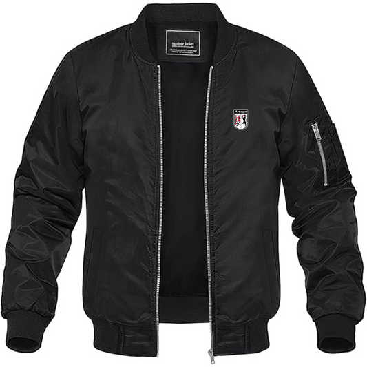 Men's Artega Logo Lightweight Bomber Jacket Windbreaker Softshell Varsity Jacket Coat