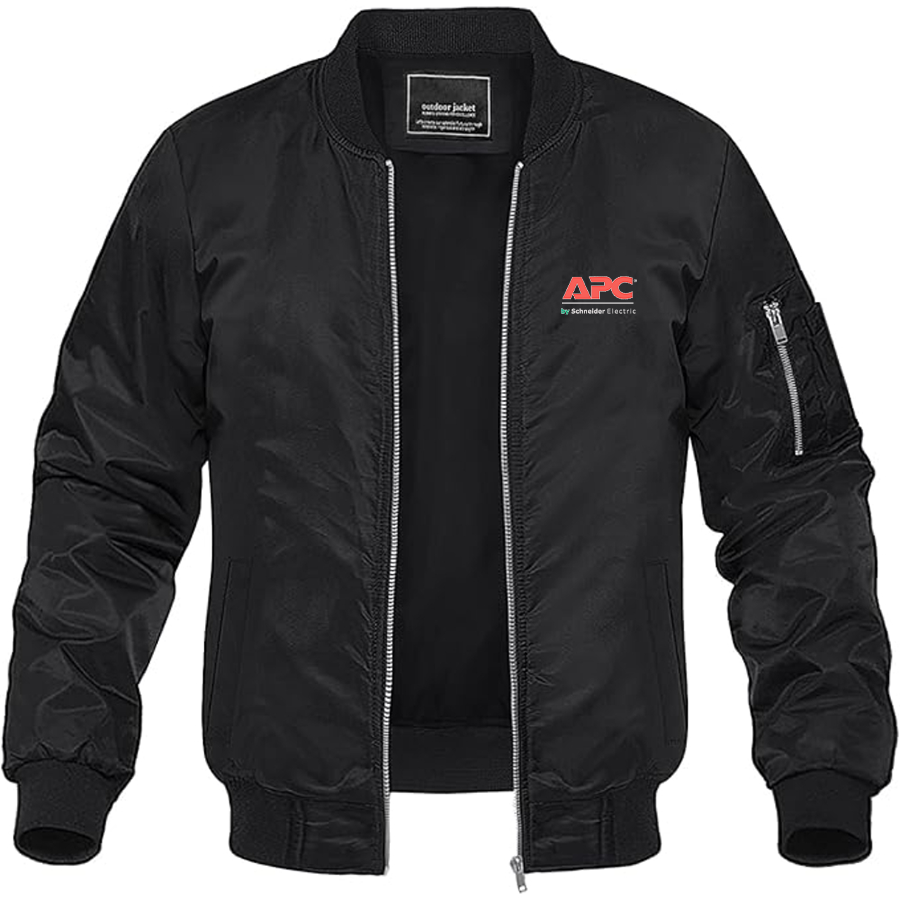 Men's APC Logo Lightweight Bomber Jacket Windbreaker Softshell Varsity Jacket Coat