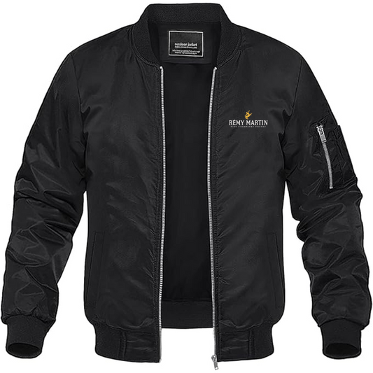 Men's Rémy Martin Logo Lightweight Bomber Jacket Windbreaker Softshell Varsity Jacket Coat