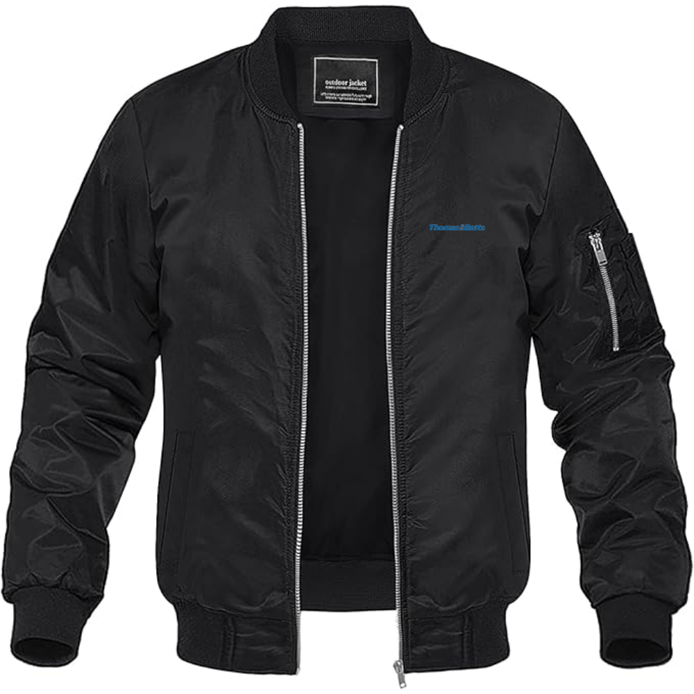 Men's Thomas Logo Lightweight Bomber Jacket Windbreaker Softshell Varsity Jacket Coat