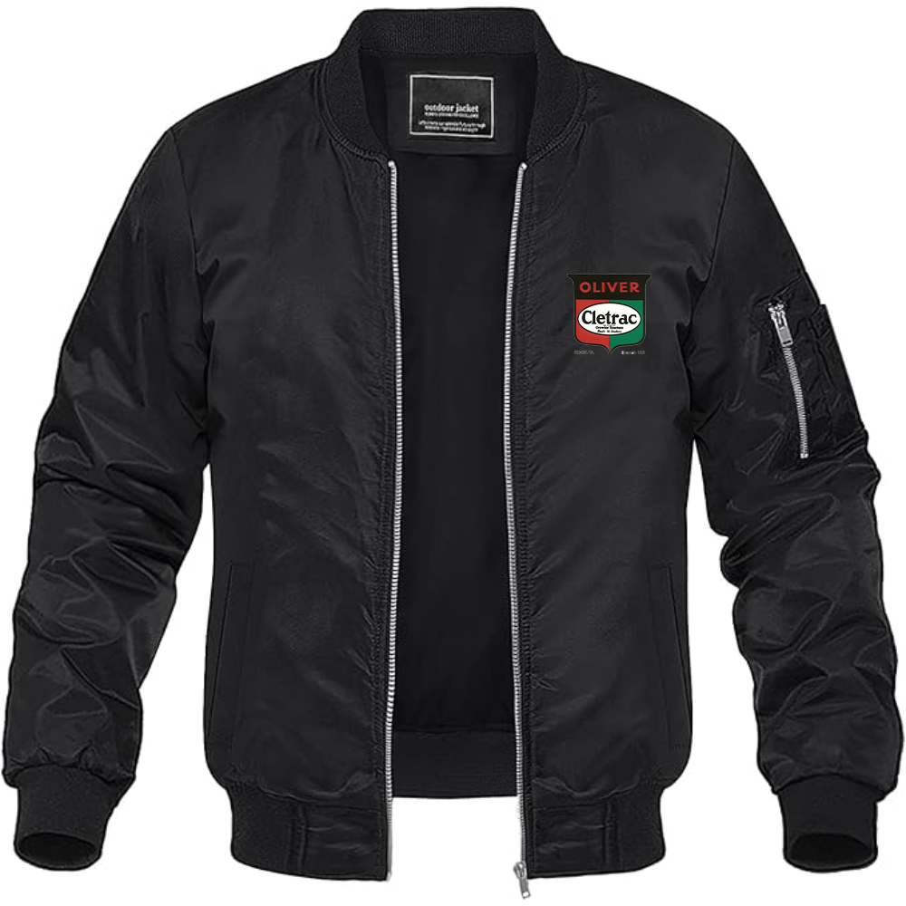 Men's Cletrac Logo Lightweight Bomber Jacket Windbreaker Softshell Varsity Jacket Coat