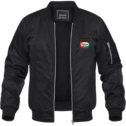 Men's Cletrac Logo Lightweight Bomber Jacket Windbreaker Softshell Varsity Jacket Coat