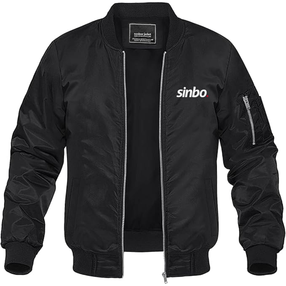 Men's Sinbo Logo Lightweight Bomber Jacket Windbreaker Softshell Varsity Jacket Coat