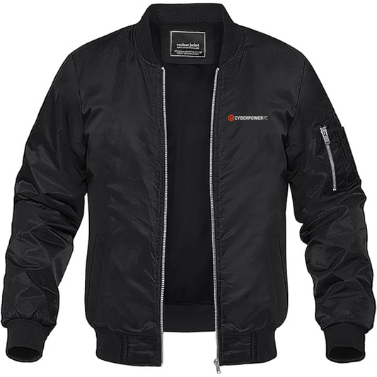 Men's CyberPowerPC Logo Lightweight Bomber Jacket Windbreaker Softshell Varsity Jacket Coat