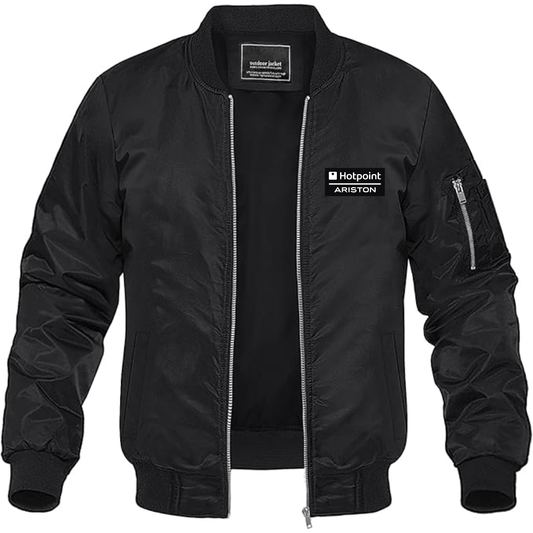 Men's Hotpoint-Ariston Logo Lightweight Bomber Jacket Windbreaker Softshell Varsity Jacket Coat