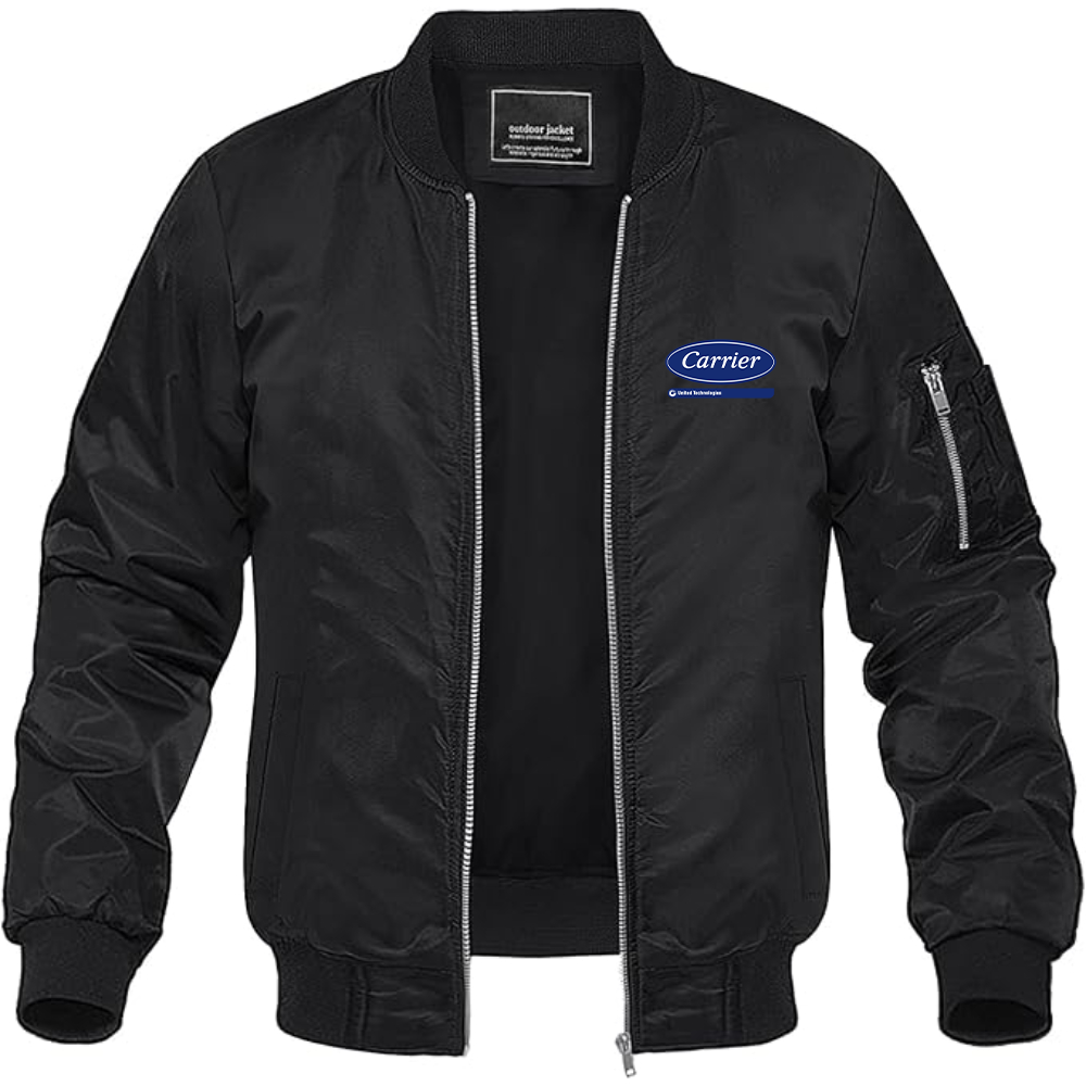 Men's Carrier Logo Lightweight Bomber Jacket Windbreaker Softshell Varsity Jacket Coat