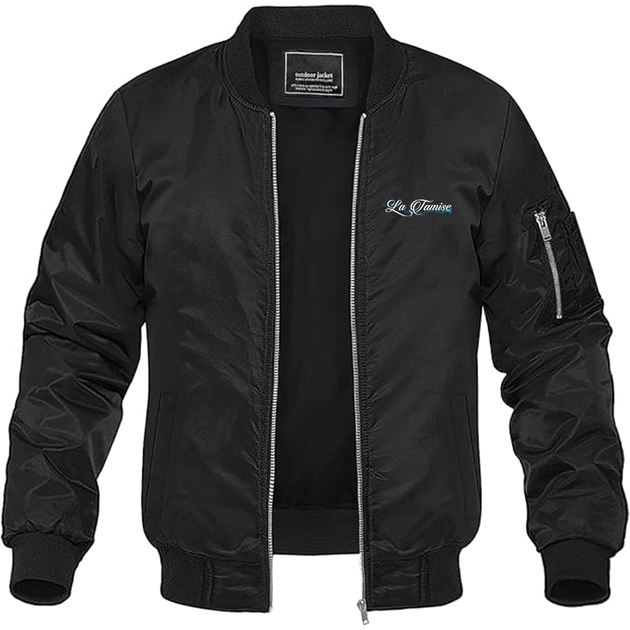 Men's La Tamise Logo Lightweight Bomber Jacket Windbreaker Softshell Varsity Jacket Coat