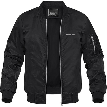 Men's G Star Raw Logo Lightweight Bomber Jacket Windbreaker Softshell Varsity Jacket Coat