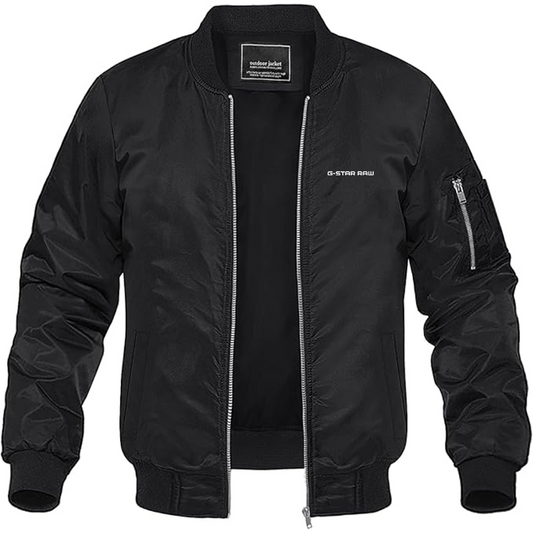 Men's G Star Raw Logo Lightweight Bomber Jacket Windbreaker Softshell Varsity Jacket Coat