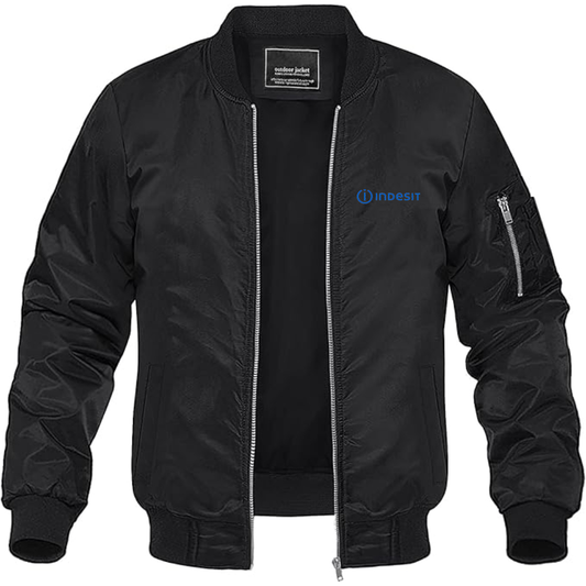 Men's Indesit Logo Lightweight Bomber Jacket Windbreaker Softshell Varsity Jacket Coat
