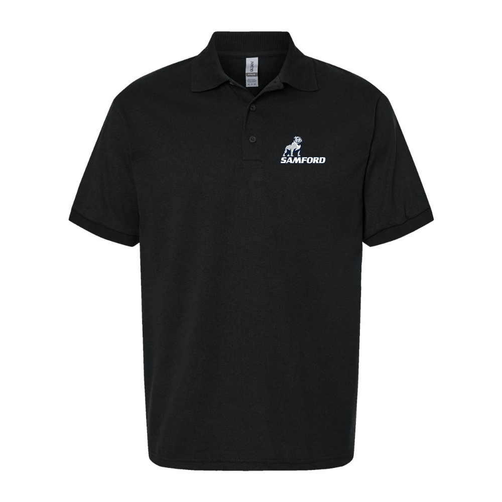 Men's Samford Bulldogs Logo Gildan Dry Blend Jersey Polo