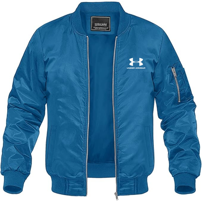 Men's Under Armour Logo Lightweight Bomber Jacket Windbreaker Softshell Varsity Jacket Coat
