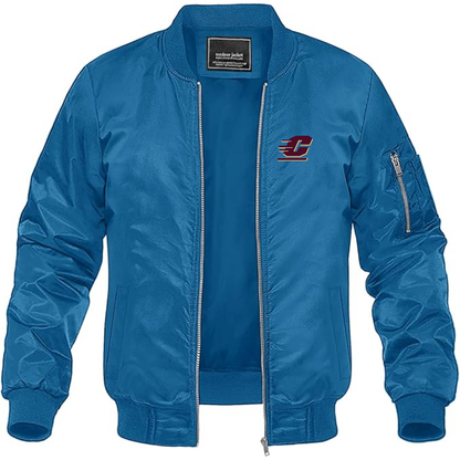 Men's Central Michigan Chippewas  Lightweight Bomber Jacket Windbreaker Softshell Varsity Jacket Coat