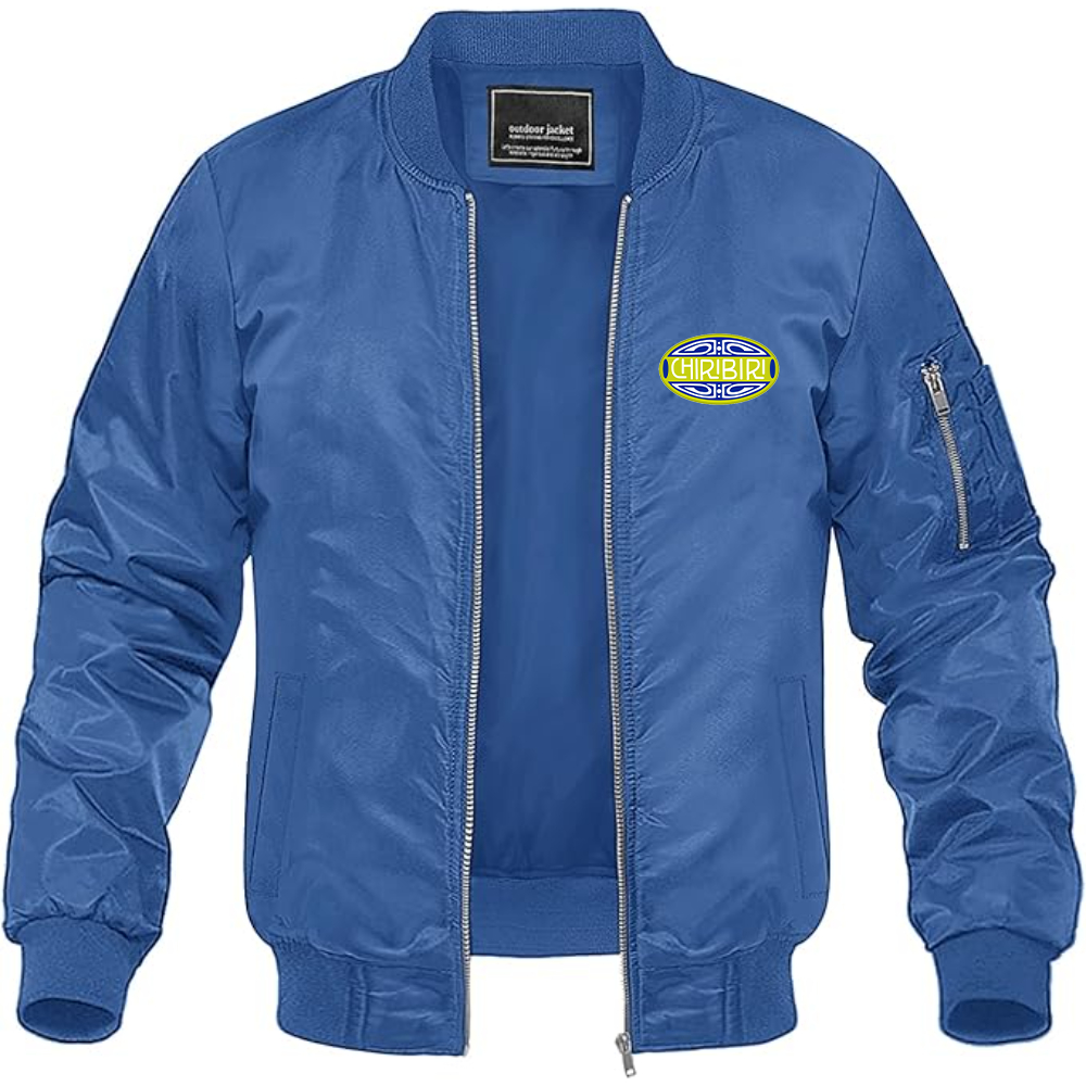 Men's Chiribiri Logo Lightweight Bomber Jacket Windbreaker Softshell Varsity Jacket Coat