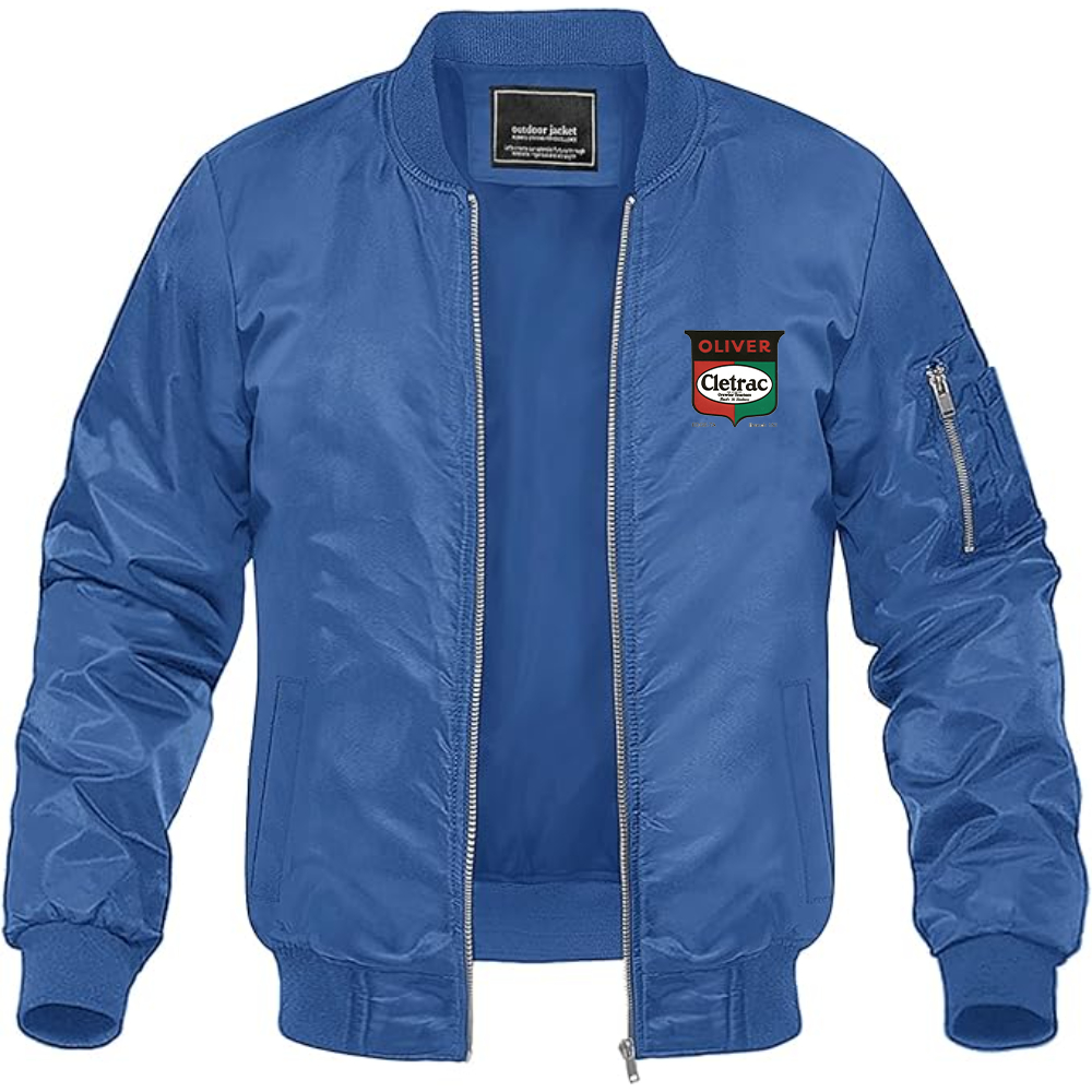 Men's Cletrac Logo Lightweight Bomber Jacket Windbreaker Softshell Varsity Jacket Coat
