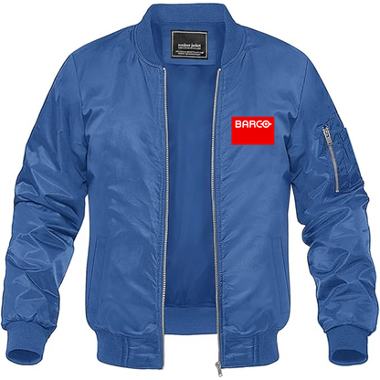 Men's Barco Logo Lightweight Bomber Jacket Windbreaker Softshell Varsity Jacket Coat