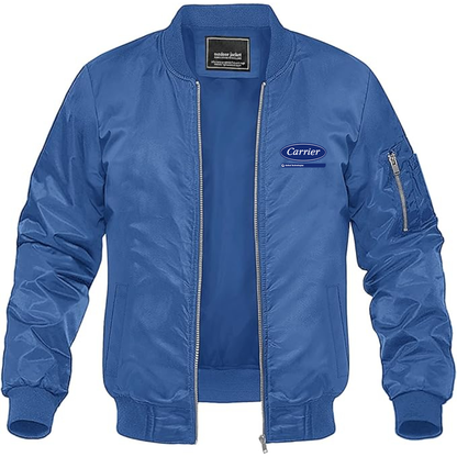 Men's Carrier Logo Lightweight Bomber Jacket Windbreaker Softshell Varsity Jacket Coat