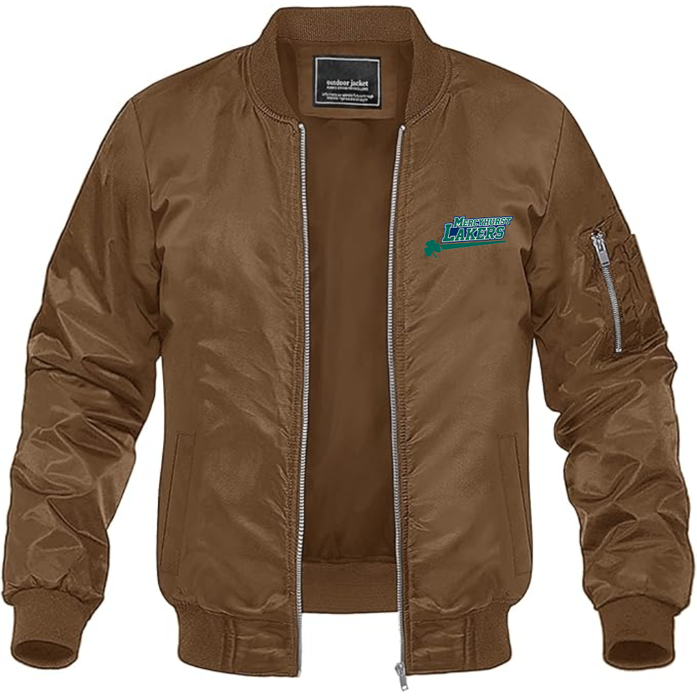 Men's Mercyhurst Lakers Logo Lightweight Bomber Jacket Windbreaker Softshell Varsity Jacket Coat