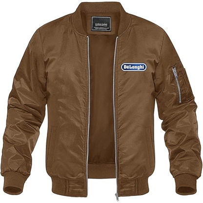 Men's DeLonghi Logo Lightweight Bomber Jacket Windbreaker Softshell Varsity Jacket Coat