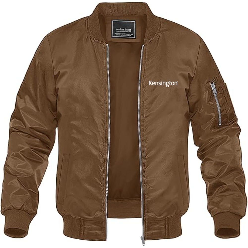 Men's Kensington Logo Lightweight Bomber Jacket Windbreaker Softshell Varsity Jacket Coat