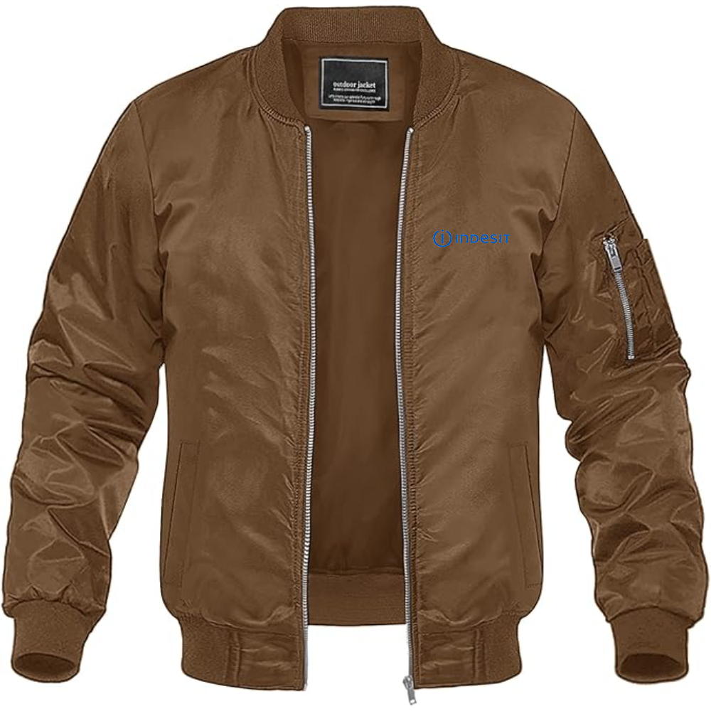 Men's Indesit Logo Lightweight Bomber Jacket Windbreaker Softshell Varsity Jacket Coat