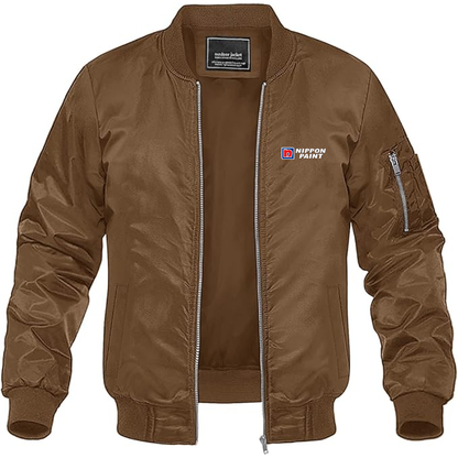 Men's Nippon Paint Logo Lightweight Bomber Jacket Windbreaker Softshell Varsity Jacket Coat