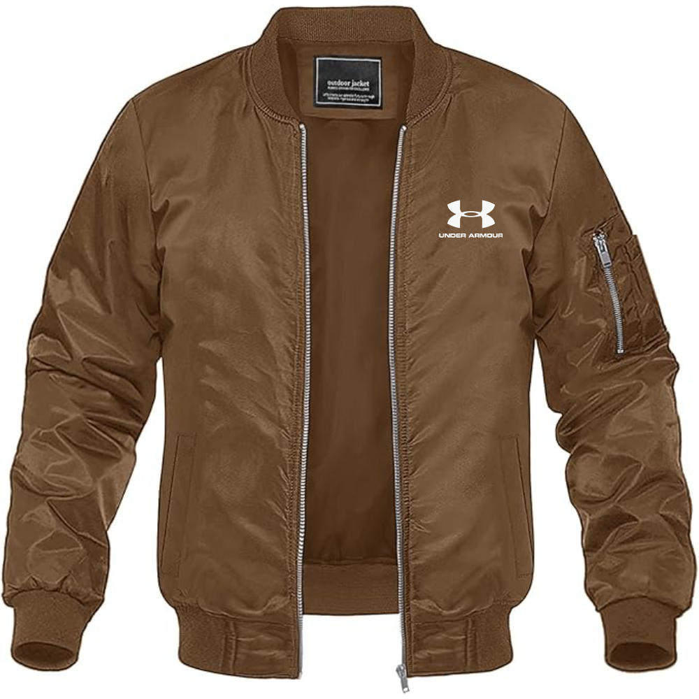 Men's Under Armour Logo Lightweight Bomber Jacket Windbreaker Softshell Varsity Jacket Coat