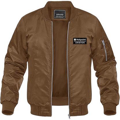 Men's Hotpoint-Ariston Logo Lightweight Bomber Jacket Windbreaker Softshell Varsity Jacket Coat