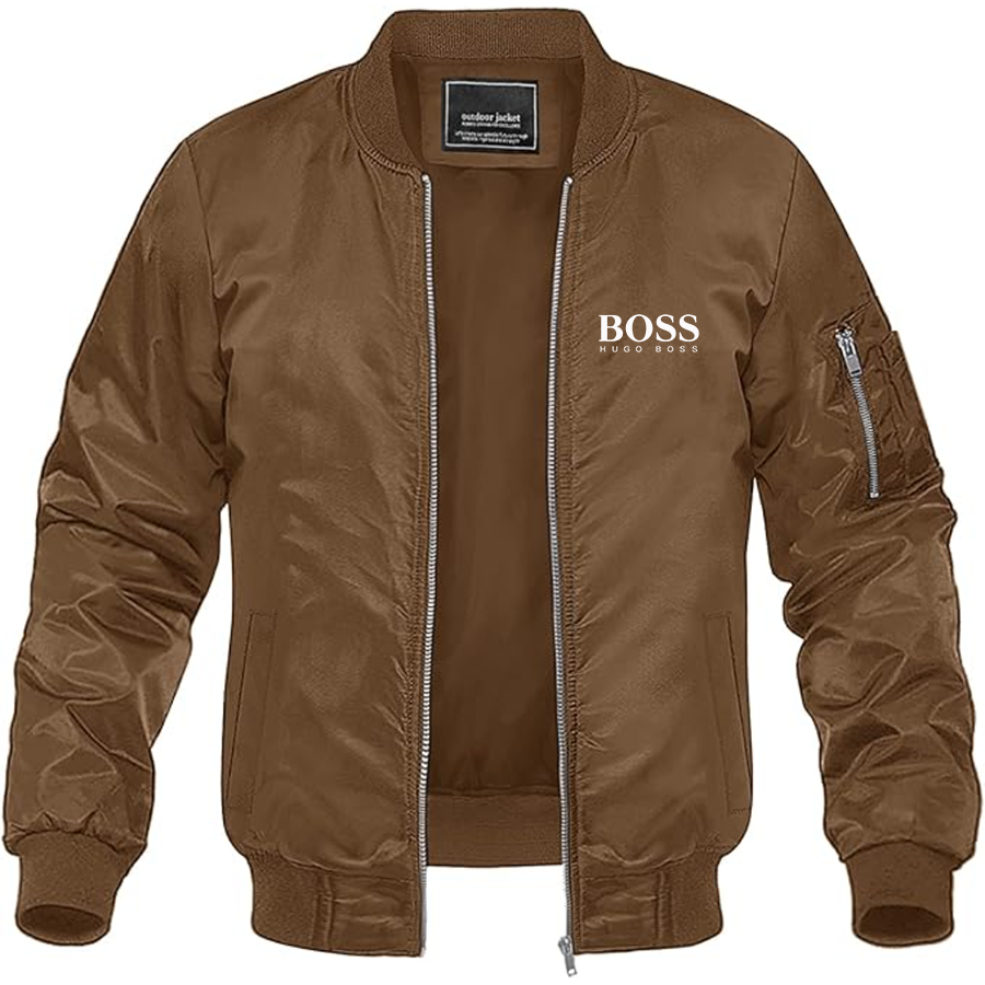 Men's Hugo Boss Logo  Lightweight Bomber Jacket Windbreaker Softshell Varsity Jacket Coat