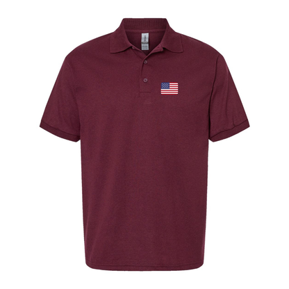 Men's American-Flag-Emoji Dry Blend Polo