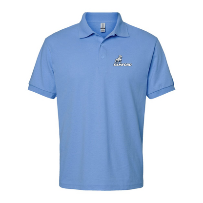 Men's Samford Bulldogs Logo Gildan Dry Blend Jersey Polo